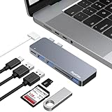 USB C Hub Adapter für MacBook Pro 14/16 Zoll 2022, MacBook Pro Adapter MultiportMac USB C Dongle mit Thunderbolt 3, USB 3.0*3, SD/TF Kartenleser, MacBook Pro Zubehör für MacBook Pro Air 2022-2018