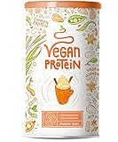 Vegan Protein PUMPKIN SPICE - Pflanzliches Proteinpulver aus gesprossten Reis, Erbsen, Chia-Samen, Leinsamen, Amaranth, Sonnenblumen- und Kürbiskernen - 600 Gramm Pulver