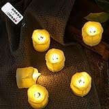 JIJK Flammenlose flackernde Votiv-Teelichter, Kerzen, Batterie, künstliche Kerzen, Fernbedienung, LED-Kerzen für Hochzeiten, Verabredungen, Party-Dekorationen, 4 Stück