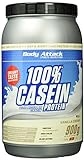 Body Attack 100% Casein Protein - Vanilla Cream, 900g Eiweißpulver - reich an essentiellen Aminosäuren - Muskelaufbau und Erhalt, Low Sugar - für Sportler, Athleten & Figurbewusste