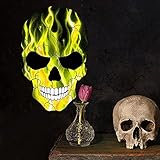 Mengove Metall Skelett Rose Dekoration Romantische Scary Skull Wand Halloween Valentinstag Totenkopf Maske Erwachsenen Horror KostüM Vollmaske SchäDel FüR Karneval Beweglicher Backe