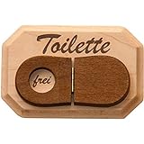 Spruchreif · WC Schild aus Holz · Toilettenschild mit WC-Deckel zum Umklappen · Türschild WC · Schild Toilette · lustige Geschenkidee
