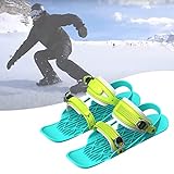 Kurze Mini Ski Skates, Skischuhe Herren Skier Mit Bindung Alpin-ski, Verstellbare Winter Snowskates Skating Skis Snowblades Skiboards, Für Wintersport Skiausrüstung Blue