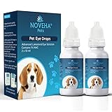 NOVEHA Katarakt Tropfen für Haustiere | Fortschrittliche Lanosterol-Lösung + NAC | Therapeutische Augenschmier-Tropfen für Hunde & Katzen | Verbesserung der Sehklarheit & Augengesundheit (2 x 10 ml)