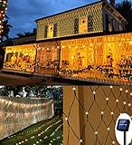 200 LEDs Lichternetz, 3M x 2M Lichterkette Netzlicht, 8 Modi Auto ON/OFF Wasserdichte Mesh Lichtervorhang, Christbaumlichterkette für Weihnachten Party Garten Indoor Outdoor Dekorationen, Warmweiß