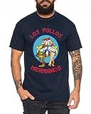 Los Pollos Herren T-Shirt Hermanos Bad Heisenberg Breaking, Farbe:Dunkelblau;Größe:3XL