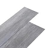 vidaXL PVC Laminat Dielen Vinylboden Vinyl Boden Planken Bodenbelag Fußboden Designboden Dielenboden 5,02m² 2mm Selbstklebend Mattgrau Holzoptik