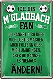 Blechschilder ICH Bin M'GLADBACH Fan Metallschild für Fußball Begeisterte Dekoschild Geschenkidee 20x30 cm