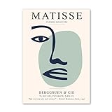 HEARSO Matisse Nordic Wandkunst Minimalistische Poster und Drucke Abstrakte Linie Gesicht Leinwand Malerei Retro Bilder für Wohnzimmer Dekor 50x70cmx1 Kein Rahmen