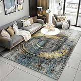 GX-YJX Deko Wohnung Teppich Günstig grau blau Schlafzimmer Teppich Klassische Farbgebung modern anpassbar Terrassenteppich Rugs for Living Room 90X200CM