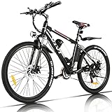 VIVI 26 Zoll Elektro-Mountainbike,Elektrofahrrad 36V 8Ah Abnehmbare Batterie E-Bike, 21 Gangschaltung Erwachsene E-Bike Pendlerrad 25KM/H (Tiefrot)