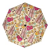 Kleiner Regenschirm Winddicht Regen im Freien Sonne UV Auto Compact 3-Fach Regenschirmabdeckung - Nahtlose Musikinstrumente Jazz Blues