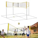 A/A Four Square Volleyball Net, Volleyballnetz, Tennisnetz für Kinder und Erwachsene - ausziehbar-und faltbar - Volleyball -Tennis - Badminton Netz, 3 x 0,5 M