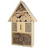 Silberkraft Insektenhotel aus Pinienholz - Unterschlupf für Bienen, Schmetterlinge & mehr - Nisthilfe mit natürlichem Füllmaterial - zum Aufhängen