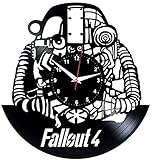 Wanduhr Fallout 4 Wanduhr Fallout4 Vinyl Uhr Vintage Silhouette Schallplatte Handmade Geschenk Home Wanduhr Innendekoration Kunst Uhr Vinyl Schallplatte Uhr Dekorieren