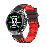 Cool Clever Smartwatch aus Silikon, Schwarz (Anrufe, Gesundheit, Sport), Schwarz, M