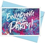 FRUITPRINTS CherryCards - 8er Set Einladungskarten & Umschläge - Einladung Teenager Kindergeburstag - Format A6 (Einladung zur Party)