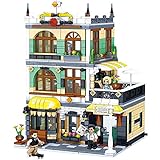 Bausteine Haus Bausatz,Modular Rom Restaurants Architekturmodell, 1180 Klemmbausteine Und 3 Minifiguren,Kompatibel Mit Lego QL0936,18 * 19 * 27cm