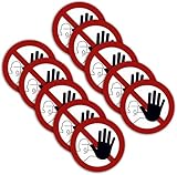 10 Stück XXL Zutritt verboten Aufkleber Ø 21cm Sticker kein Durchgang für unbefugte Personen verboten Verbotszeichen mit UV Schutz von SVENOV