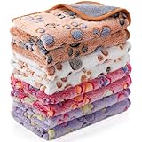 4 Stück wasserdichte Meerschweinchen-Decken, waschbar, Kleintier-Fleece-Bettwäsche, saugfähig, Meerschweinchenkäfig, wiederverwendbar, Frettchen (Pfotenabdruck, 71.1x142.2 cm)