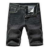SCYMX Sommer Neue Männer Denim Shorts Classic Black Blue Dünne Abschnitt Mode Slim Business Casual Jeans Shorts Männlich (Color : B, Size : 36)