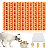 Backmatte Hundekekse, 2.5 cm Silikon Backmatte, 112 Löcher Hundekekse Backform, Kleine Fische Silikonformen, Hundekekse Mini Backunterlage für Hundekekse und Leckerlis DIY (Orange)