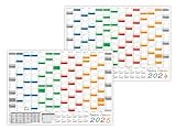 Rainbow Wandkalender/Wandplaner 2024 + 2025 (gefaltet) DIN A2 Format (420 x 594 mm) 14 Monate, komplette Jahresvorschau Folgejahr und Ferientermine/Feiertage aller Bundesländer