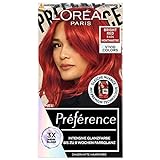 L'Oréal Paris Intensive dauerhafte Haarfarbe, Bis zu 8 Wochen glänzendes Haar und intensive Farbe, Préférence Vivid Colors, Farbe: 8.624 BRIGHT RED, 1 Stück