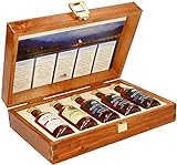 The Wine Guys Pràban na Linne Whisky Probier- und Geschenkset, 5 x 50 ml in hochwertiger Holzkiste | Té Bheag, MacNaMara, Poit Dhubh 8, 12, 21 |Probierset