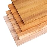 LAMO Manufaktur Holzplatte für Couchtisch Beistelltisch, Tischplatte Massivholz Gerade Kante 60x60 cm, Esche Dunkel, LHG-01-A-004-60