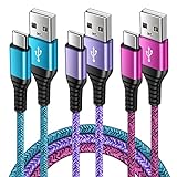 USB Typ C Kabel, 3 Stück 0.9M USB C Handy Ladekabel Schnellladekabel Datenkabel für Samsung Galaxy S23/S22/S21/S20/S10/S9/S8/A22/A52/A12/A13/A14/A50/A70, Huawei P40/P30/P20, Xiaomi, Google Pixel, LG