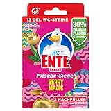 WC-Ente Frische-Siegel Nachfüller, körbchenloser WC-Reiniger, 12 Gel WC-Steine, Berry Magic, 5er Pack (5 x 72 ml)