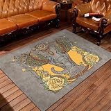 RUGMRZ Teppich Vorzimmer Bettvorleger Schlafzimmer rutschfest Grau gelb Farbschema Sofa Teppich modern bequem rutschfest Draußen Teppich Waschbarer Teppich 120X160CM