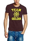 Coole-Fun-T-Shirts T-Shirt Team Sheldon - Big Bang Theory ! Vintage Slimfit, braun gelb, M, 10748_Braun_Gelb_SLIM_GR.M