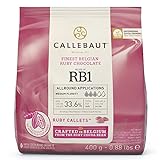 CALLEBAUT Receipe RB1 - Ruby Kuvertüre Callets, Pinke Schokolade, 47,3 % Kakao (400 GR)