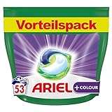 Ariel Waschmittel Pods All-in-1, Color Waschmittel, 53 Waschladungen, Frischer Wäscheduft und Farbschutz, Fleckenentfernung bei niedrigen Wassertemperaturen