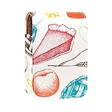 Lippenstiftetui Make-up-Tasche für Außen Mini-Tasche Reisekosmetiktasche mit Spiegel-Lippenstift-Box Kuchen und Früchte für Damen Damen Geschenke