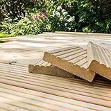 HOME DELUXE - Holz Terrassendiele Lärche ARIS - 8m², Inkl. Unterkonstruktion und Montagematerial I Terrassenboden Poolumrandung Balkonbelag