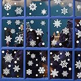 Weihnachts-Fensteraufkleber, Schneeflocke, Weiß, Winter-Wunderland, Weihnachtsdekoration, Feenland-Thema, Party-Aufkleber, Ornamente, Zubehör, 9 Bögen