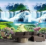 XLMING Tapete Wandbild Wanddekor Foto 3D Moderne Naturlandschaft Wasserfall fototapete 3d effekt tapete Wohnzimmer Schlafzimmer Hintergrundbild-150cm×105cm
