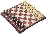 ZOUJUN Hölzerne Schachspiel, Magnetic Folding Chess Board Game Set mit Schach Weighted Stück und Ablagefächer Groß for Kinder & Erwachsene (Größe: 31 * 31cm)