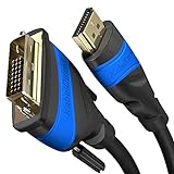 KabelDirekt – HDMI-DVI-Adapterkabel – 2 m (bi-direktional, DVI-D 24+1/High Speed HDMI Kabel, 1080p/Full HD, digitales Videokabel, HDMI-Geräte an DVI-Monitore anschließen oder umgekehrt, schwarz)