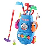 deAO Golf Spielzeug Set für Kinder, tragbares Sporting Golf-Set Kinder Golfschläger Set Spielzeug für Anfänger Kinder, Jungen, Mädchen,Golfspielzeug (Aktualisierung, 77 * 48 * 87cm) (Dlau)