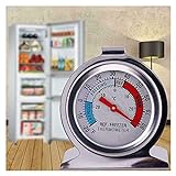 EURYTKS Kühlschrank-Thermometer, Edelstahl, zum Aufhängen, klassisches Design, großes Zifferblatt, 2 Stück