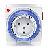 CSL - mechanische Zeitschaltuhr - 24 Stunden Timer - 96 Schaltsegmente - Schieberegler für Zeitangabe - 3680W - integrierter Berührung