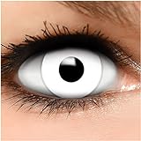 Farbige Kontaktlinsen Zombie in weiß + Behälter - Top Linsenfinder Markenqualität, 1Paar (2 Stück)