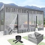 Transparente Pergola-Planenseitenteile, transparente Vinyl-Planenvorhänge für den Außenbereich gegen Regen und Wind, Regenvorhänge mit Reißverschluss, 0,3 mm transparente Verandavorhänge für den Auß