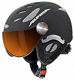 ALPINA JUMP JV 2015/16 Skihelm mit Visier Snowboardhelm Ski Race Helmet 9037(60-62cm,BLACK MATT)