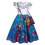Mirabel Kostüm Prinzessin Party Cosplay Pepa Dolores Isabela Luisa Dress Up für Mädchen Sommer Mode Röcke (langer Rock 5+Tasche, 6-7 Jahre)