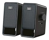 Ewent EW3504 PC Lautsprecher 3,5 mm Klinke, AC angetrieben, 6 W, aktive Boxen für Computer, Laptop, Notebook, Smartphone, Tablet Schwarz